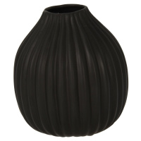 Žebrovaná váza Maeve černá, 12 x 14 x 12 cm, dolomit
