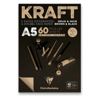 Blok Clairefontaine Brown a Black Kraft A5, 60 listů, 90 g Clairefontaine