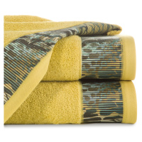 Bavlněný froté ručník s bordurou CARLA 50x90 cm, mustard/hořčicová, 500 gr Eva Minge
