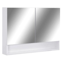 Shumee LED Koupelnová zrcadlová skříňka - bílá, 80 × 15 × 60 cm, MDF