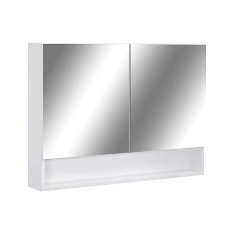 Shumee LED Koupelnová zrcadlová skříňka - bílá, 80 × 15 × 60 cm, MDF