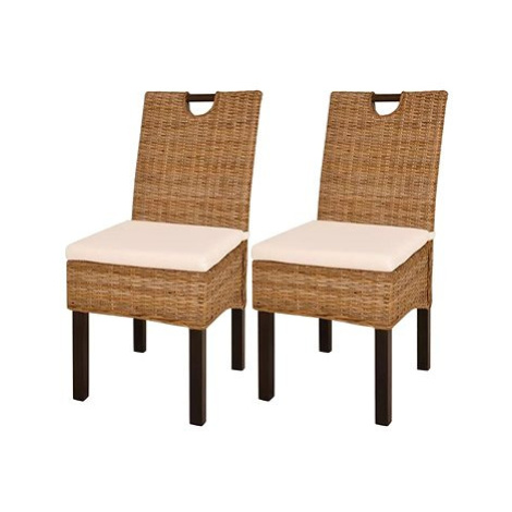 Jídelní židle 2 ks ratan kubu a mangovníkové dřevo SHUMEE