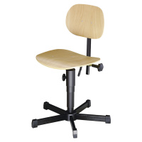 meychair Pracovní otočná židle s přestavováním výšky pomocí klínové drážky, s patkami, dřevo