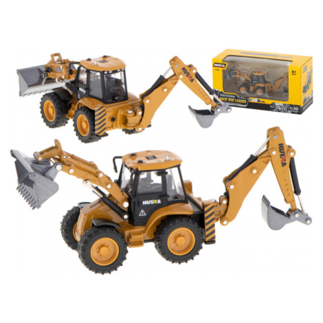 Bagr s nakladačem, buldozer s lžící Kovový model H-toys 1704 1:50