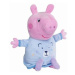 Peppa Pig 2v1 plyšový usínáček hrající + světlo, modrý, 25 cm