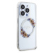 Guess PC/TPU Flowers Ring Glossy Logo MagSafe kryt iPhone 15 Pro čirý