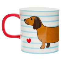 Modro-hnědý porcelánový hrnek 300 ml Sausage Dog – Sass & Belle