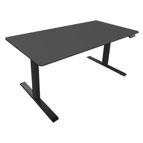 Estila Moderní černý psací stůl Vancouver s výškově nastavitelnými kovovými nohami a melaminovou