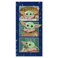 TipTrade Bavlněná froté osuška 70x140 cm - Baby Yoda - Snack