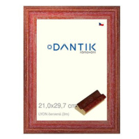 DANTIK rámeček 21 × 29,7, LYON červený sklo čiré