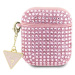 Pouzdro Guess AirPods 1/2 cover pink Rhinestone Triangle Charm (GUA2HDGTPP)