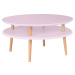 Růžový konferenční stolek Ragaba UFO, Ø 70 cm
