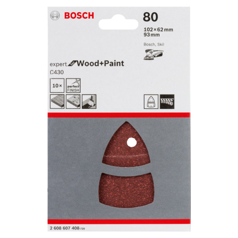 Bosch Papír brusný G 80 sada 10 ks, 102 x 62 mm