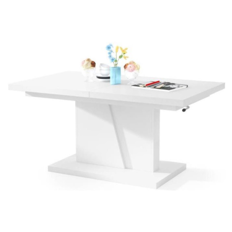 Rozkládací konferenční/jídelní stůl se zvedací deskou  bílá 5903631911224