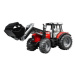 Bruder 2046 Massey Ferguson 7480 s čelním nakladačem a přepravníkem klád