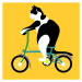 Obrazová reprodukce Cat on a Brompton Bike, Huntley, Claire, 40 × 40 cm