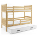 BMS Dětská patrová postel s přistýlkou CARINO 3 | 80 x 190 cm Barva: bílá / šedá