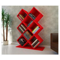 Knihovna KUMSAL 129x90 cm červená