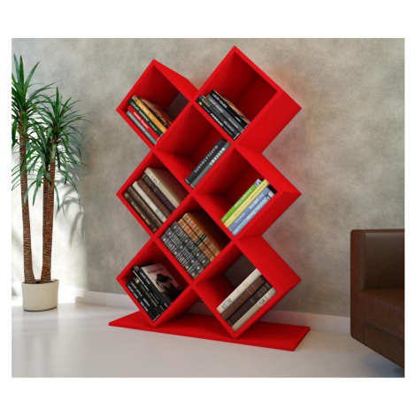 Knihovna KUMSAL 129x90 cm červená Donoci