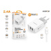 Aligator síťová nabíječka, 2x USB, kabel Lightning 2A, smart IC, 2, 4 A, bílá