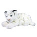 Plyšový tygr bílý, ležící, 40 cm
