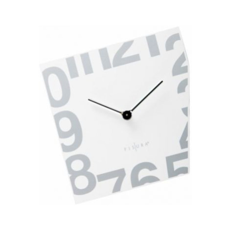 Bílé nástěnné hodiny Fisura, Esquina White 21cm FOR LIVING