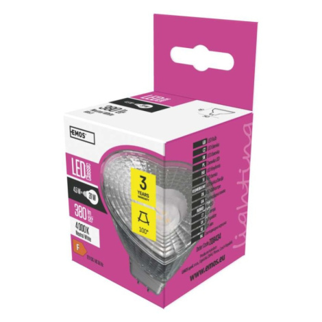 LED žárovka Classic MR16 / GU5,3 / 4,5 W (31 W) / 380 lm / neutrální bílá EMOS