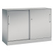 C+P Skříň s posuvnými dveřmi ASISTO, výška 897 mm, šířka 1200 mm, bílý hliník/bílý hliník
