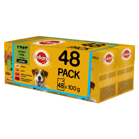 Pedigree kapsičky masový výběr se zeleninou ve šťávě pro dospělé psy 48 x 100 g