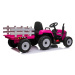 Mamido Elektrický traktor s vlečkou T2 růžový 12V7Ah EVA kola