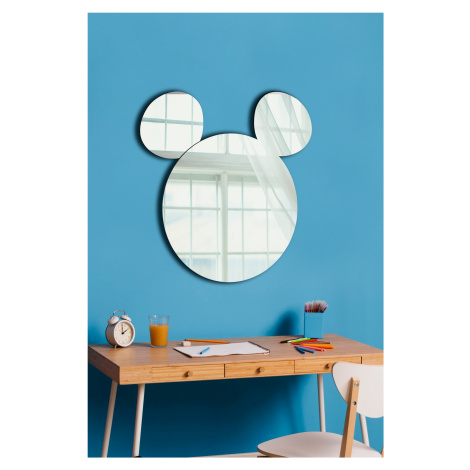 Kalune Design Dekorativní nástěnné nalepovací zrcadlo Mickey 53x50 cm stříbrné
