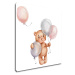 Impresi Obraz Medvídek s barevnými balonky - 30 x 30 cm