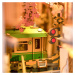 Stavebnice RoboTime miniatura domečku Sakurová ulička, zarážka na knihy, dřevěná, LED - TGB01