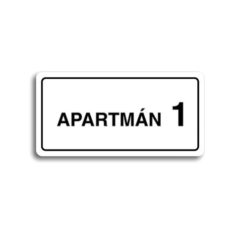 Accept Piktogram "APARTMÁN 1 II" (160 × 80 mm) (bílá tabulka - černý tisk)