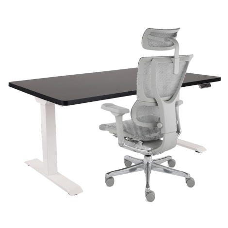 Grospol - Set: Kancelářské křeslo Ioo 2 + Nastavitelný stůl Alto 101 White