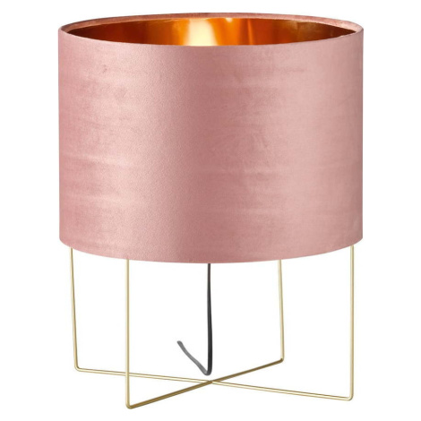 Růžová stolní lampa s textilním stínidlem (výška 43 cm) Aura – Fischer & Honsel