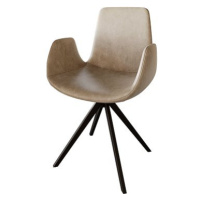DELIFE Otočná židle Ilia-Flex s područkou křížová podnož zaoblená otočná mikrovlákno béžová