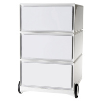 Paperflow Pojízdný kontejner easyBox®, 3 zásuvky, bílá / bílá