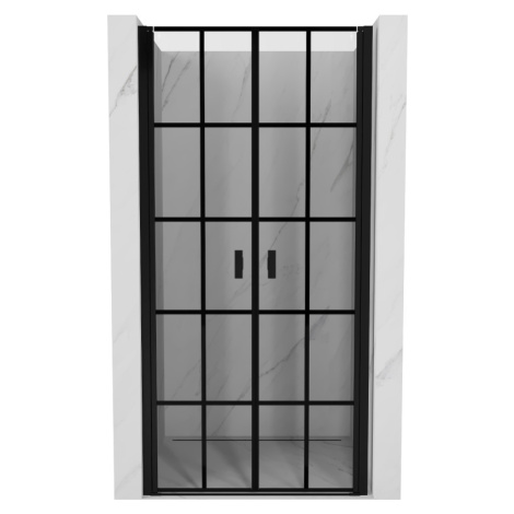 MEXEN MIST dveřní část (d+d) 80x200 cm 6mm černá, dekor 8A7-080-000-70-77