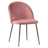 Sada 2 růžových sametových jídelních židlí House Nordic Geneve