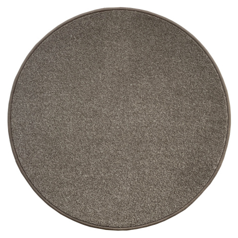 Vopi, Kusový koberec Messina hnědá kruh, 200x200 (průměr) kruh, hnědá, ložnice