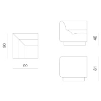 Prostoria designové sedačky Layout Sofa Corner Seat L