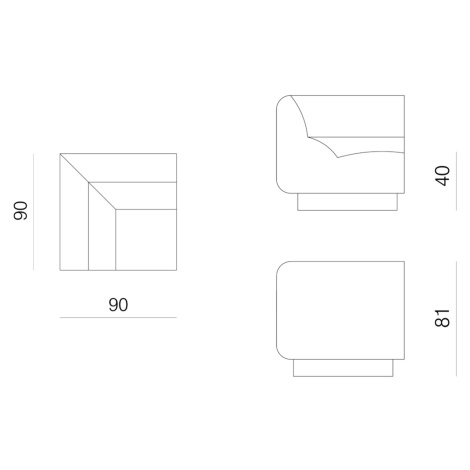 Prostoria designové sedačky Layout Sofa Corner Seat L