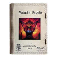 Wooden puzzle Magic Butterfly Clock A3