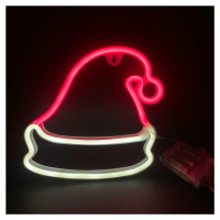 ACA Lighting Vánoční dekorace santova čepice 114 NEON LED na baterie 3xAA/USB, červená + studená