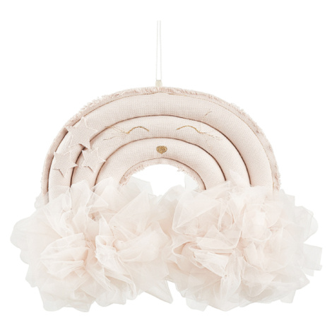 Cotton &amp; Sweets Závěsná dekorace duha pudrově růžová 35x27x12cm
