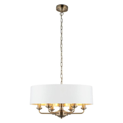 Endon 98933 - Lustr na řetězu HIGHCLERE 6xE14/40W/230V bílá/mosaz 98933