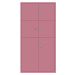 BISLEY LateralFile™ Lodge, se 6 uzamykatelnými boxy, výška 4 x 375 mm, 2 x 755 mm, růžová