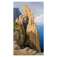 Obrazová reprodukce Rocks at Capri, Louis Eugene Gabriel Isabey, 22.2 × 40 cm