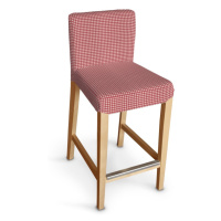 Dekoria Potah na barovou židli Hendriksdal , krátký, červeno - bílá jemná kostka, potah na židli